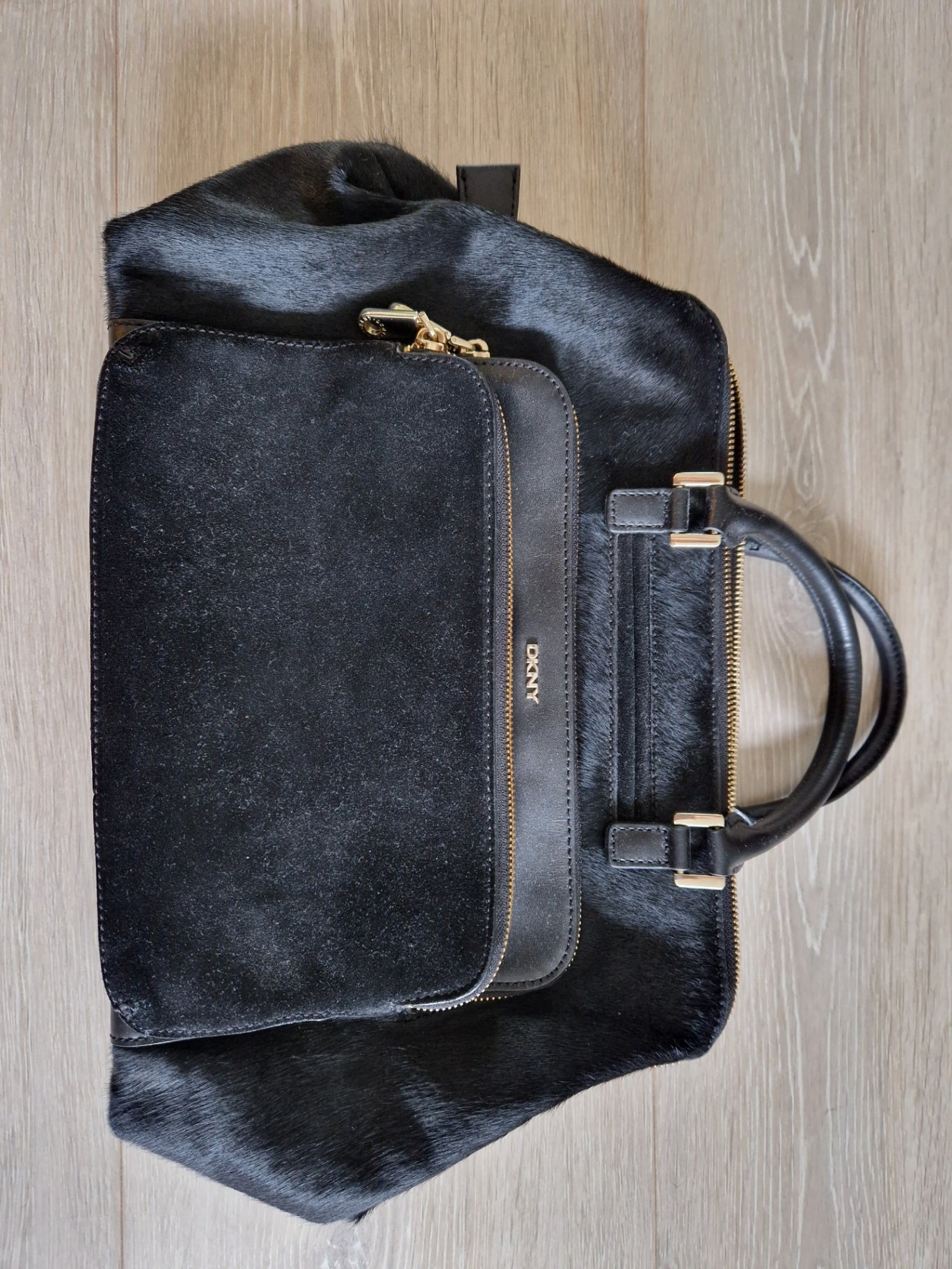 DKNY Black fur like handbag