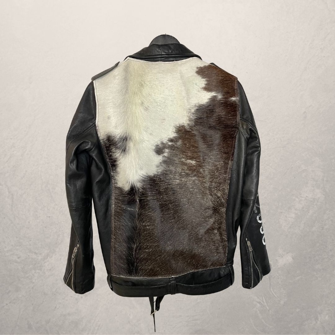 Goosecraft	black	leather + cow skin	UPCYCLED jacket short	S	- by SESE