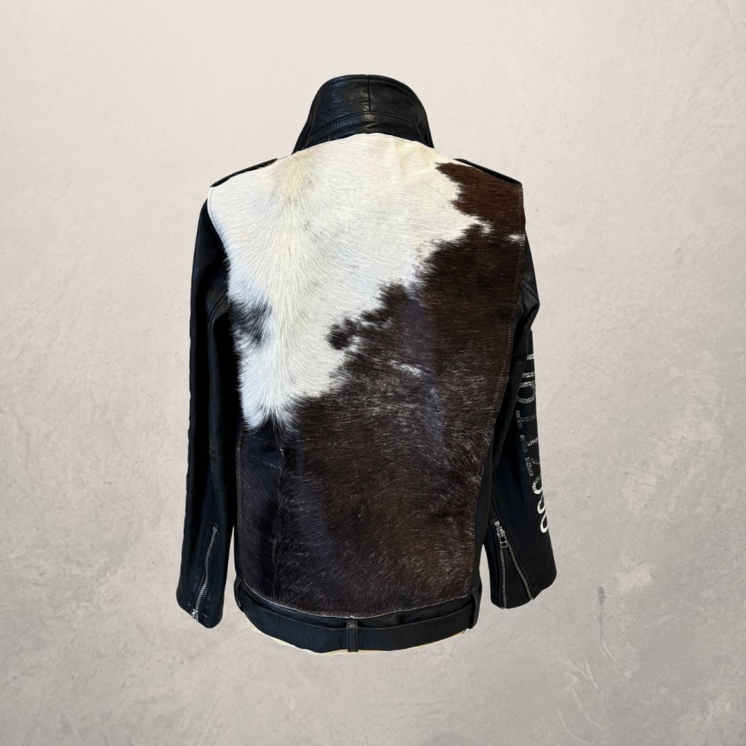 Goosecraft	black	leather + cow skin	UPCYCLED jacket short	S	- by SESE