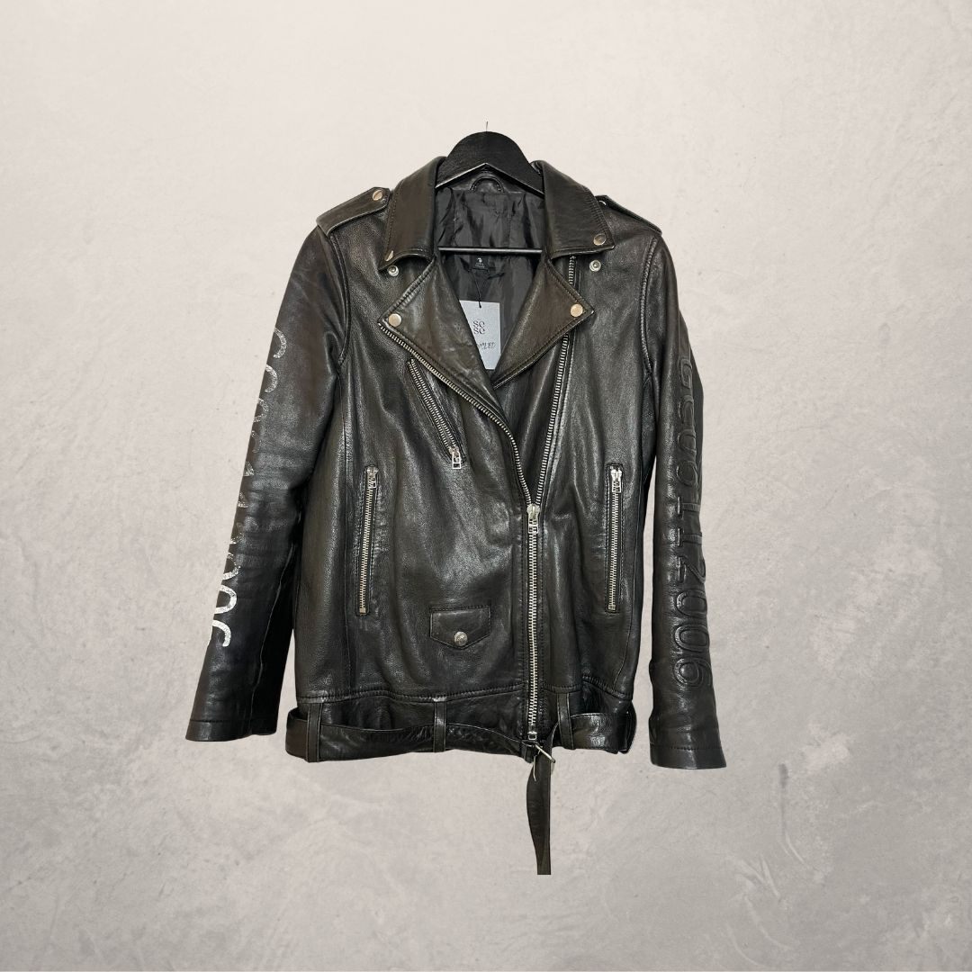 Goosecraft	black	leather + cow skin	UPCYCLED jacket short	S	- by SESE