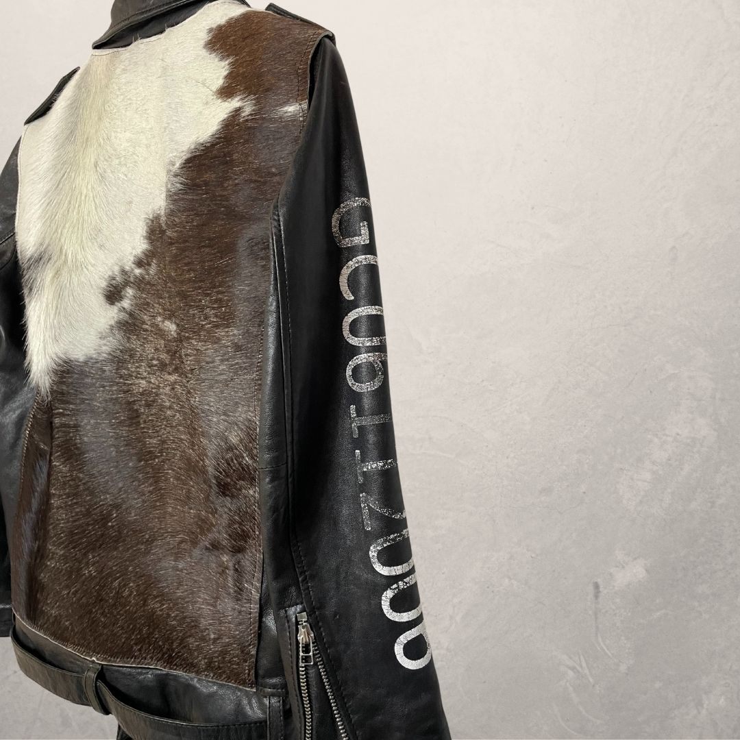 Goosecraft	black	leather + cow skin	UPCYCLED jacket short	S	- by SESE