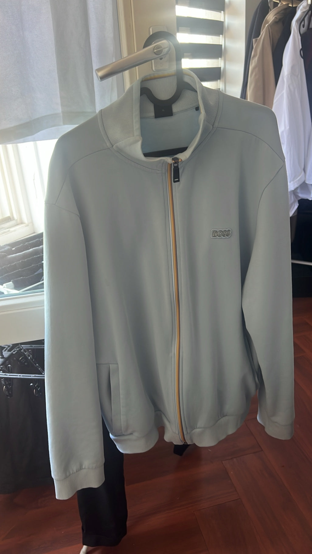 BOSS Skaz light blue zip-up sweatshirt jacket L