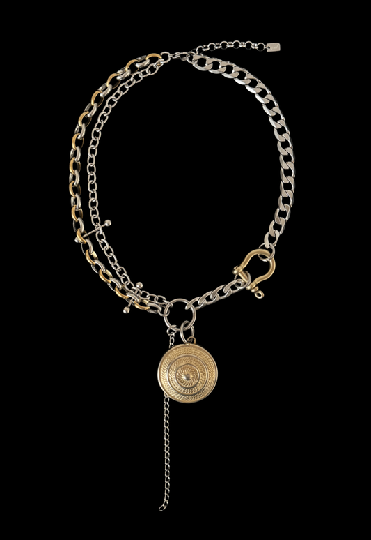 UPCYCLED MEDALLION CHOKER - by weARCHIVE