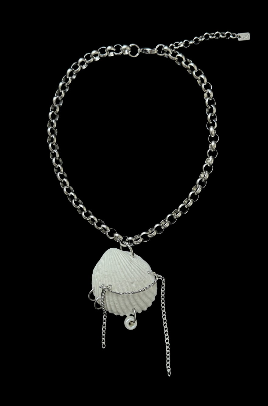 UPCYCLED DRAPED SHELL CHOKER - by weARCHIVE