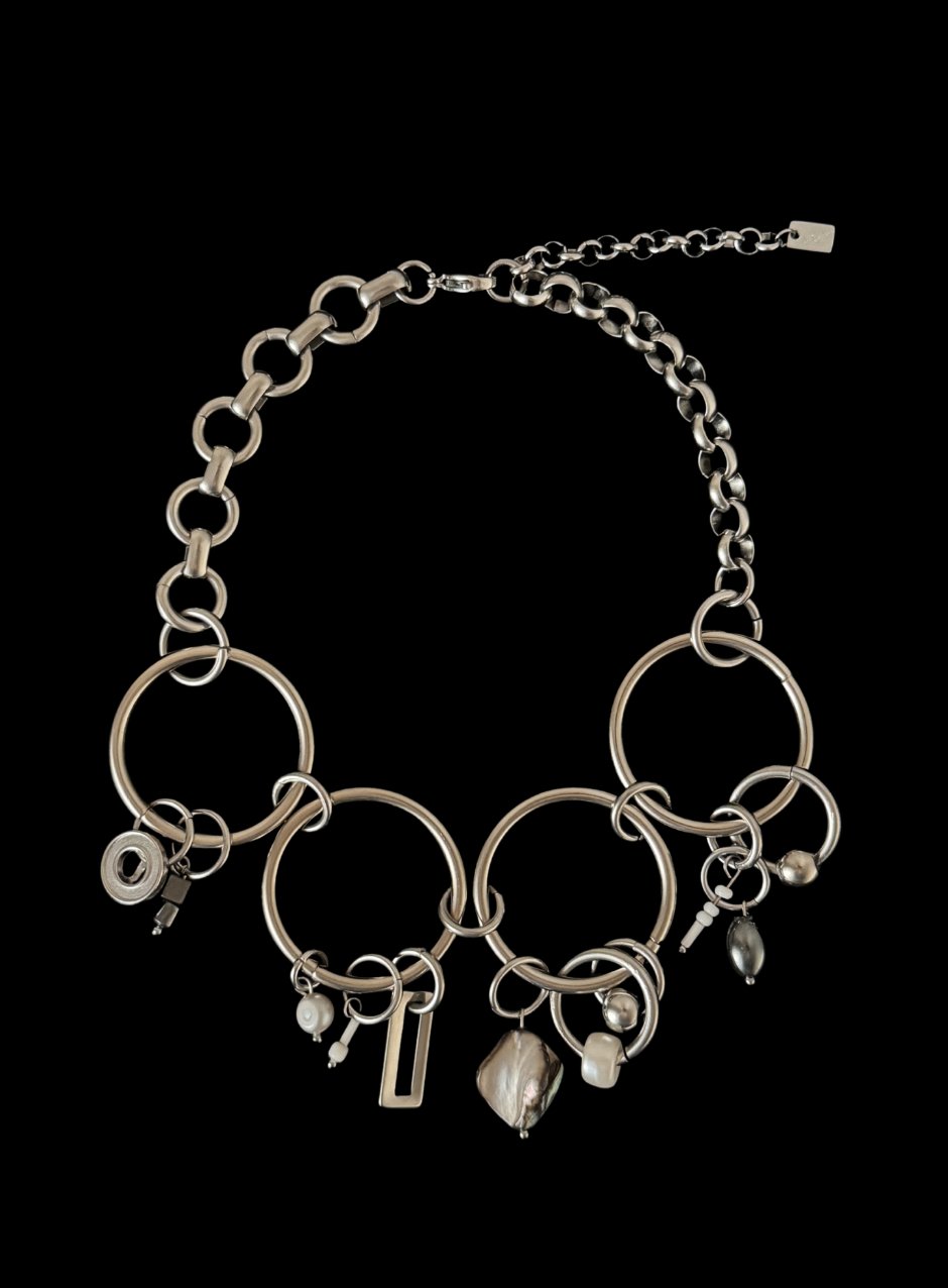 UPCYCLED CHARM CLUSTER CHOKER - by weARCHIVE