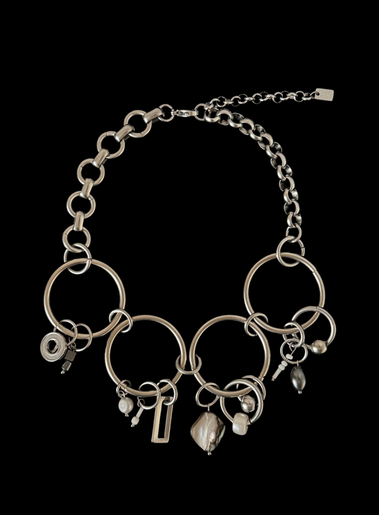UPCYCLED CHARM CLUSTER CHOKER - by weARCHIVE