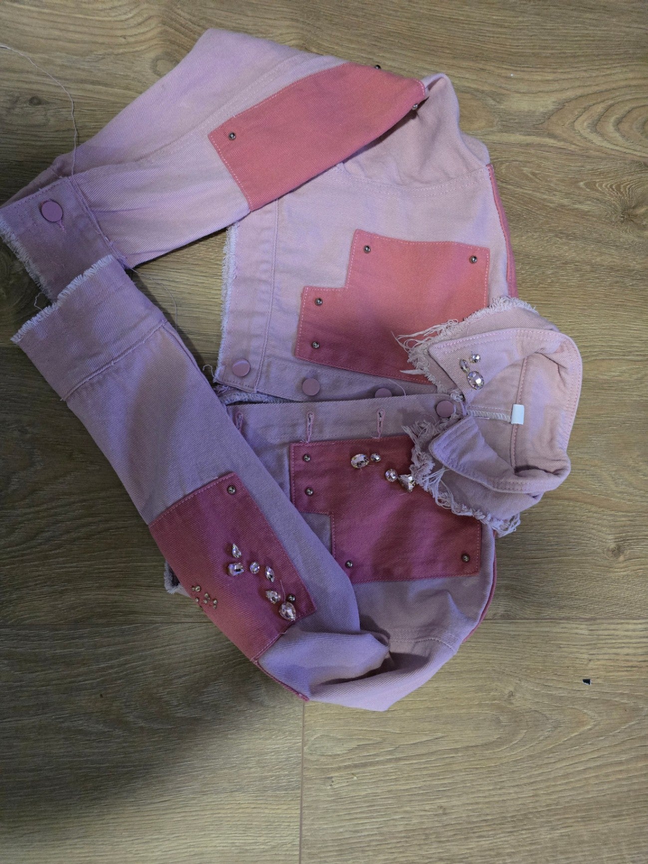M.A.R.R.ART cropped pink jacket M(set)
