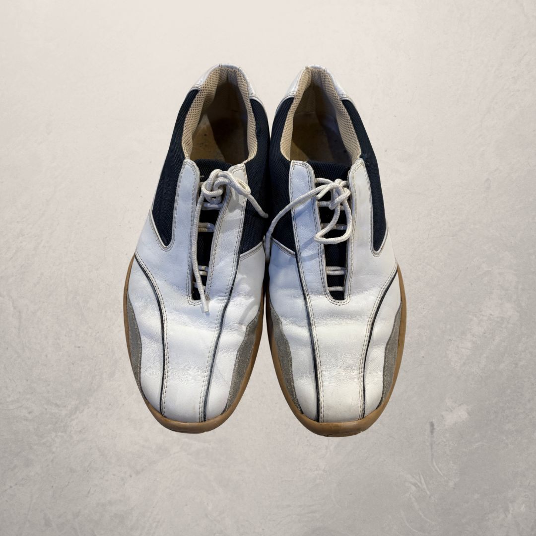Zegna white/navy low sneakers 44