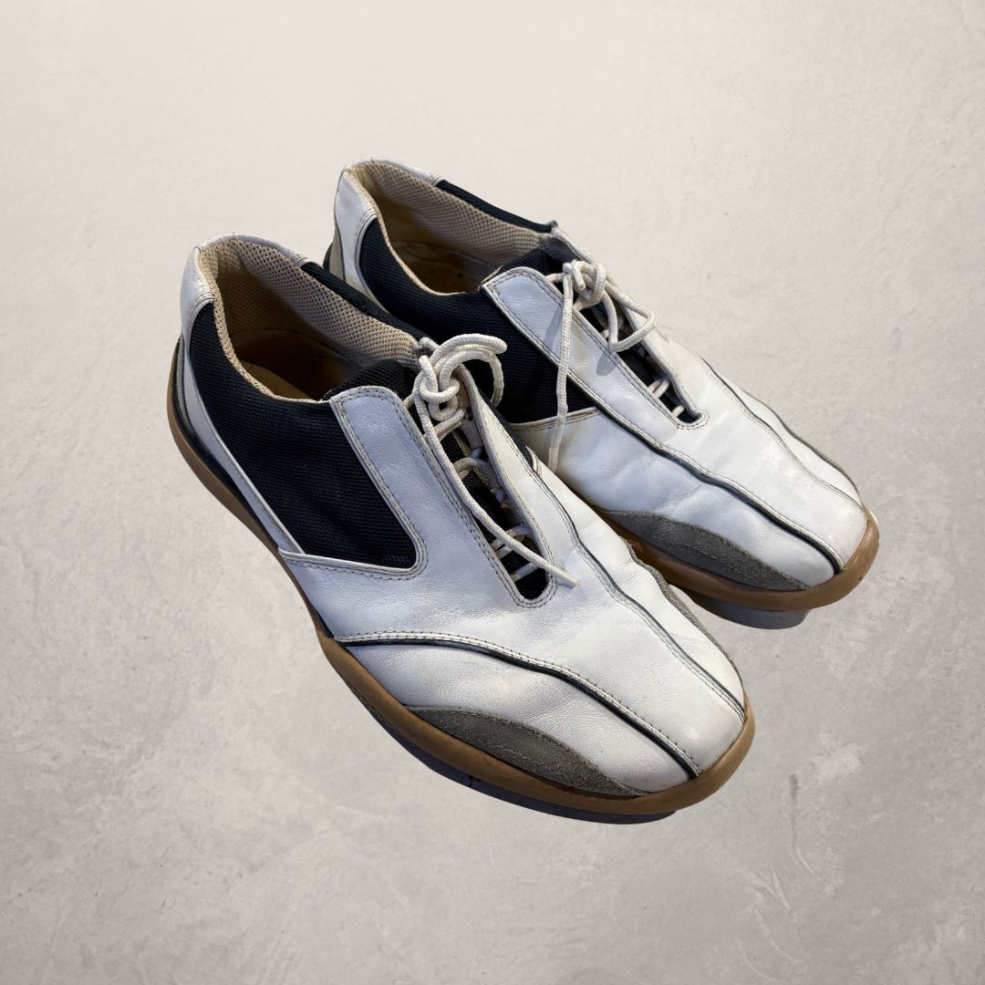 Zegna white/navy low sneakers 44