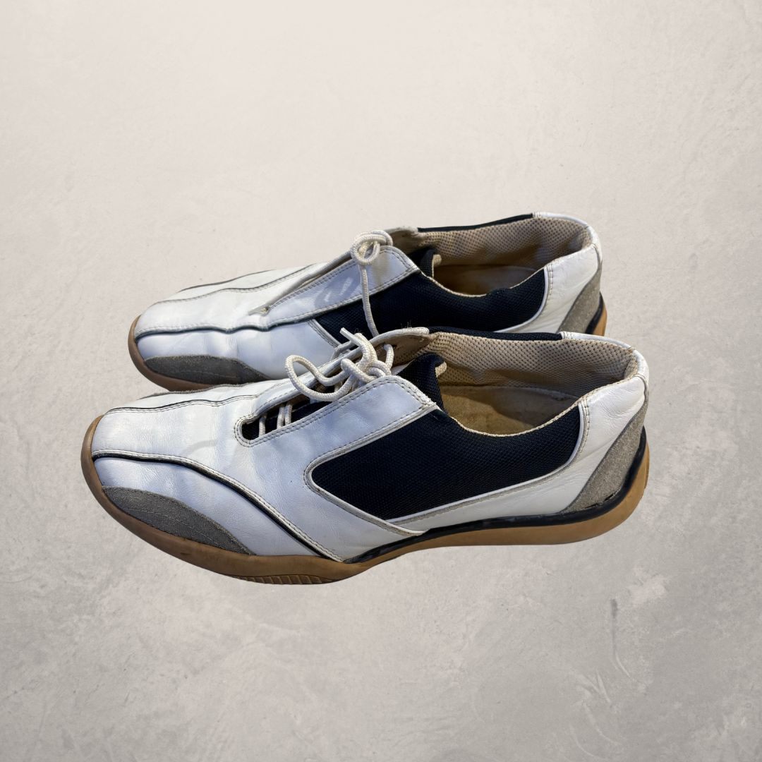 Zegna white/navy low sneakers 44