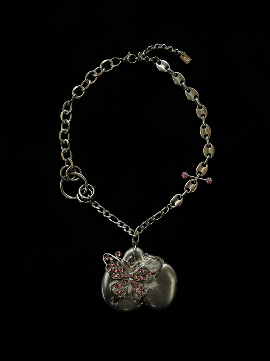 UPCYCLED MELTED BUTTERFLY CHOKER - by weARCHIVE