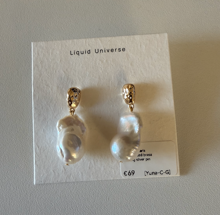 Yuna Gold Baroque Pearl Earrings