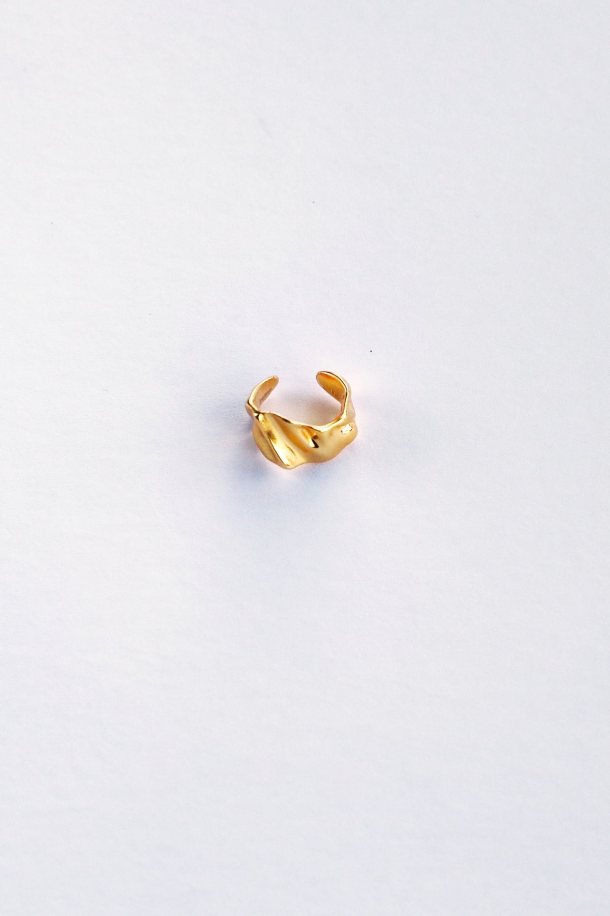 Pia Textured Organic Shape Ear Cuff - Gold 