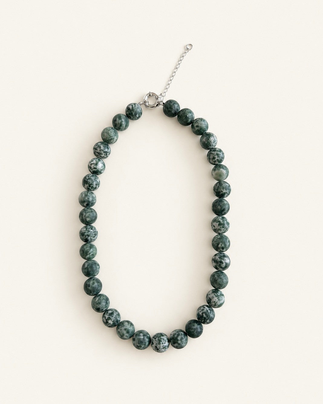 Talia Natural Green Spot Stone Beaded Necklace