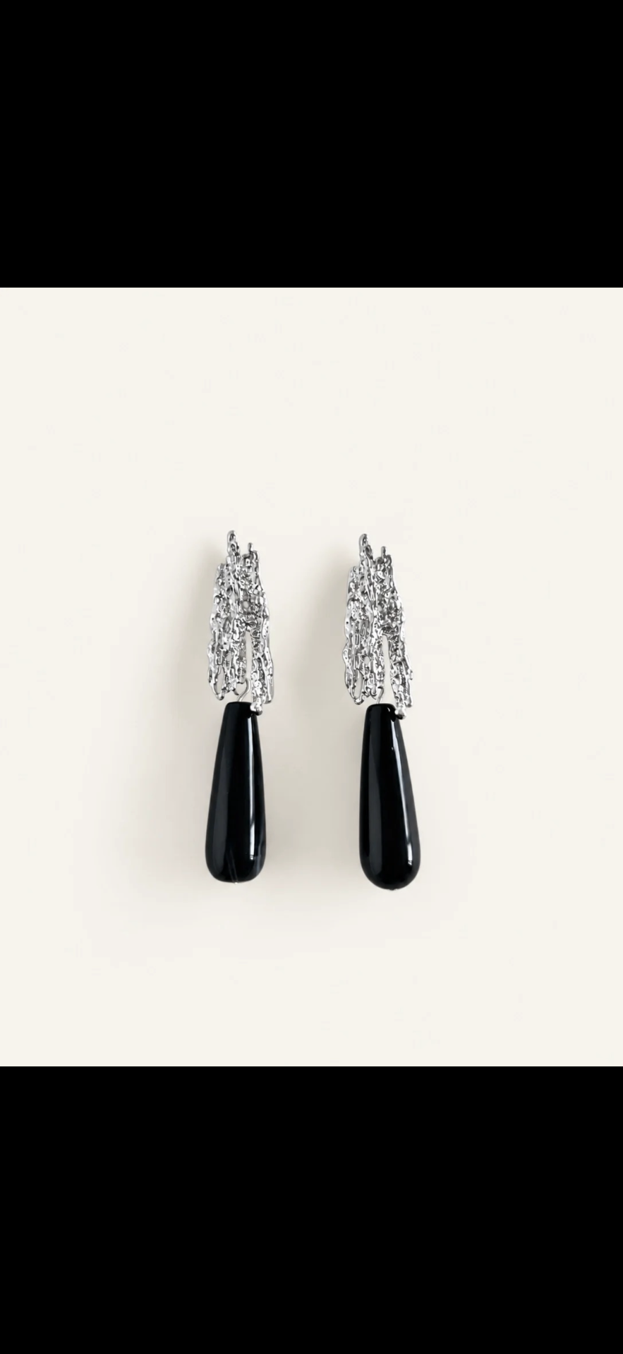 Vera Silver Black Onyx Teardrop Earring 