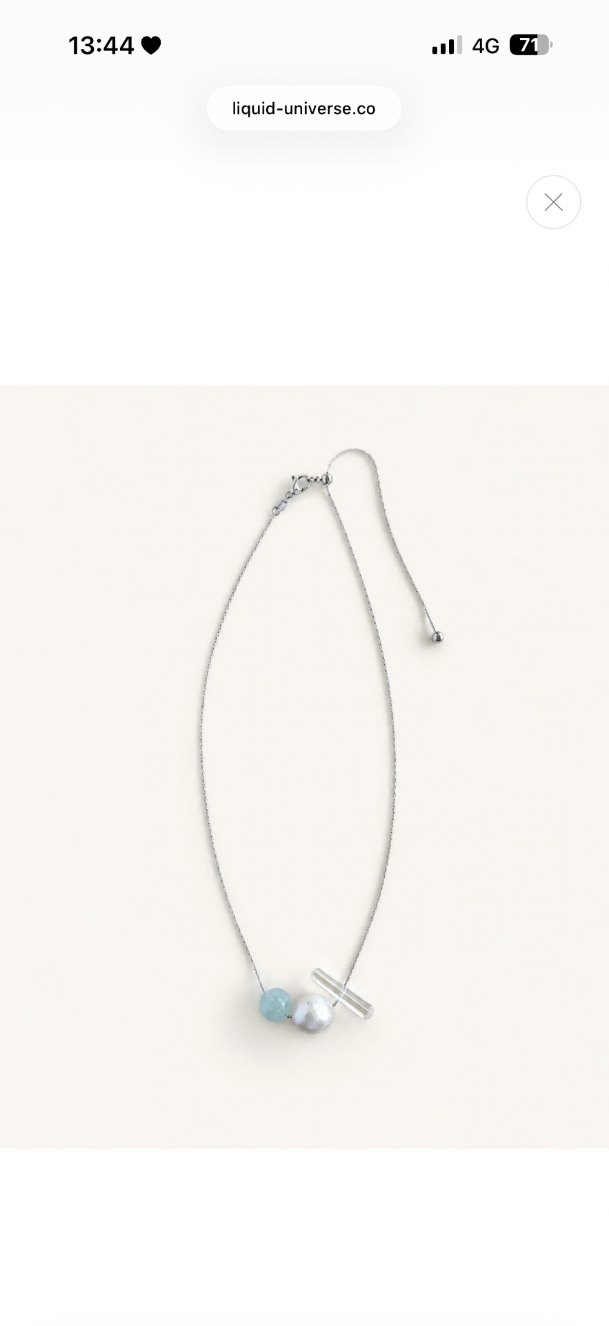 Amy Clarity Necklace Aquamarine Pearl & Clear Quartz