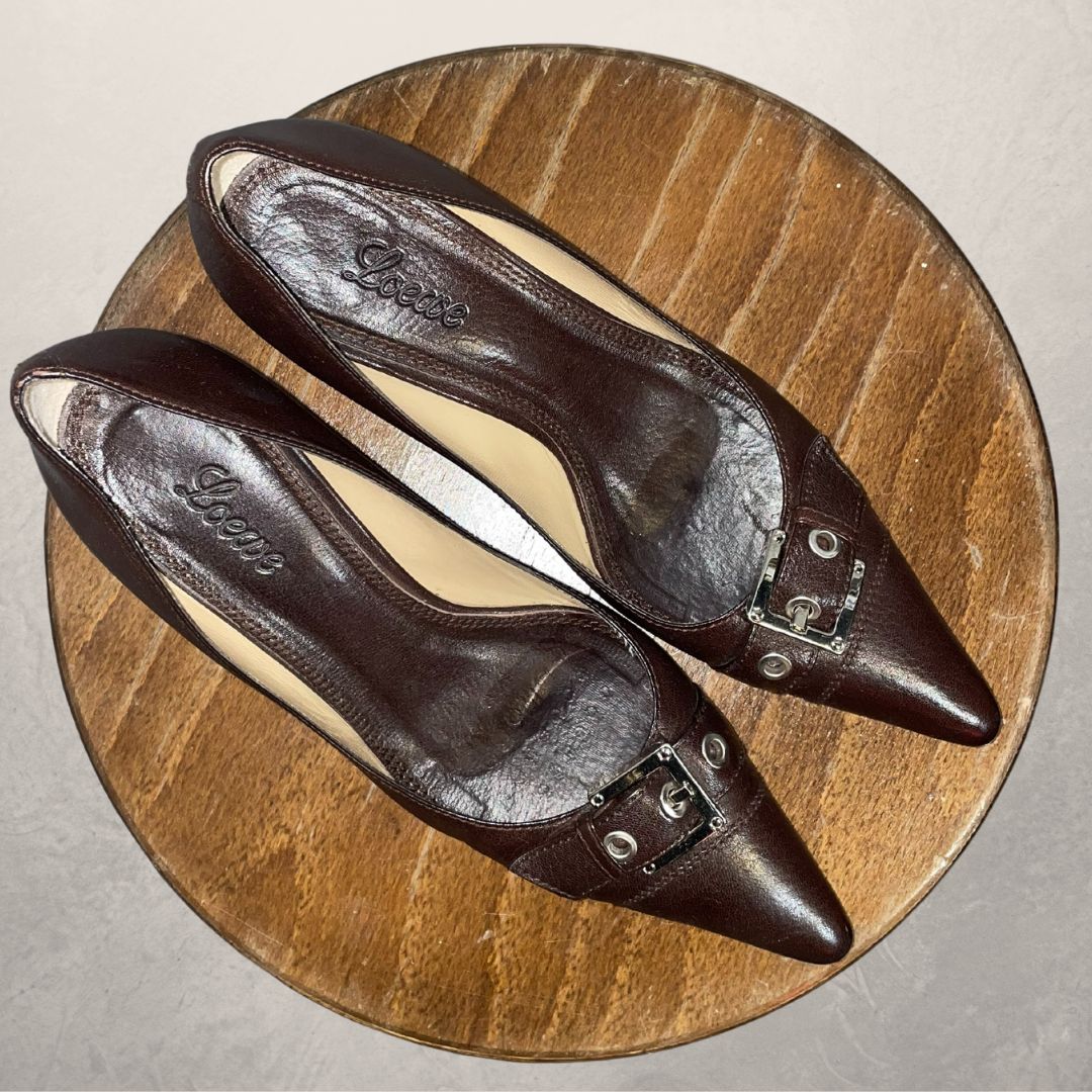 Vintage Loewe brown kitten heels SIZE 38