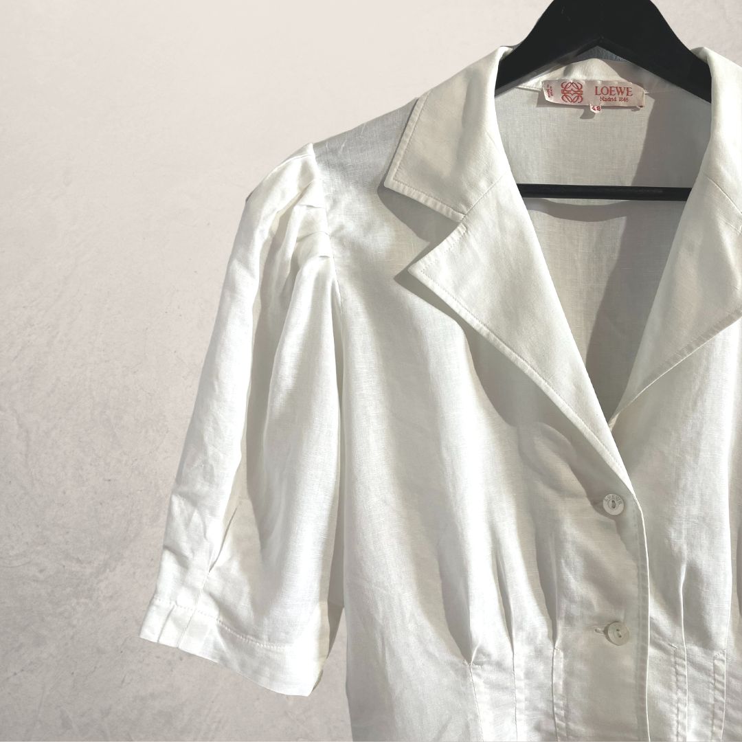 VINTAGE LOEWE white blouse M