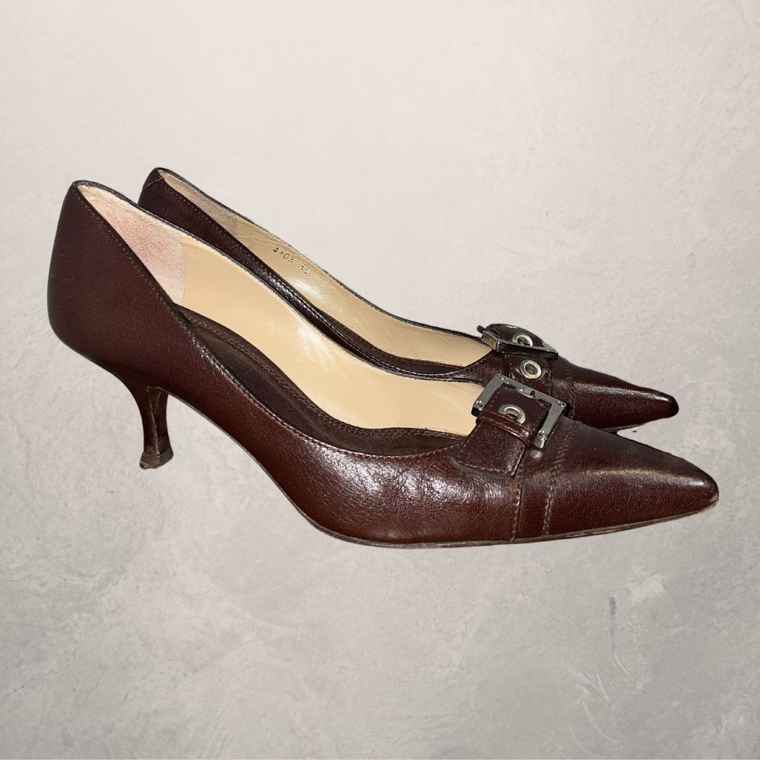 Vintage Loewe brown kitten heels SIZE 38