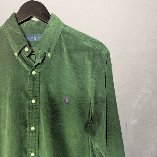 Ralph Lauren donkergroen corduroy overhemd M