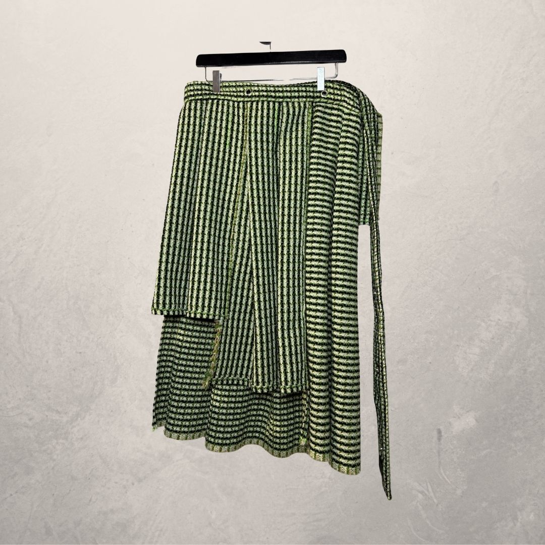 Green tweed layerd skirt/ dress OS - by AcidAcetico