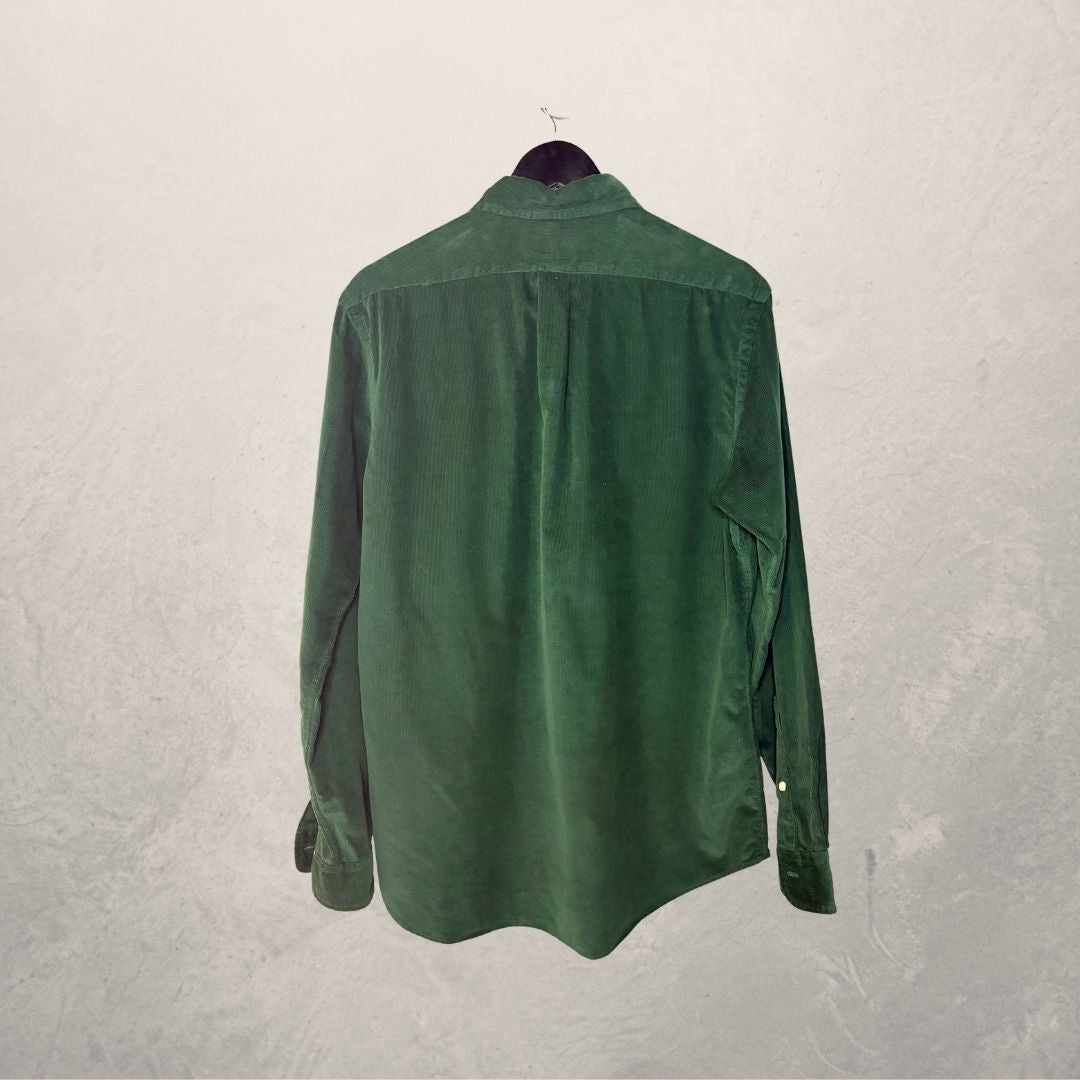 Ralph Lauren donkergroen corduroy overhemd M