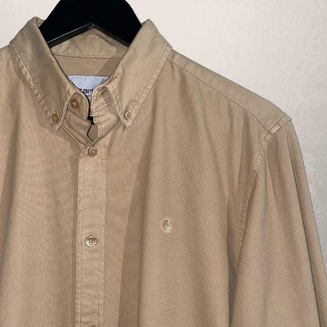 Carhartt WIP beige button up shirt