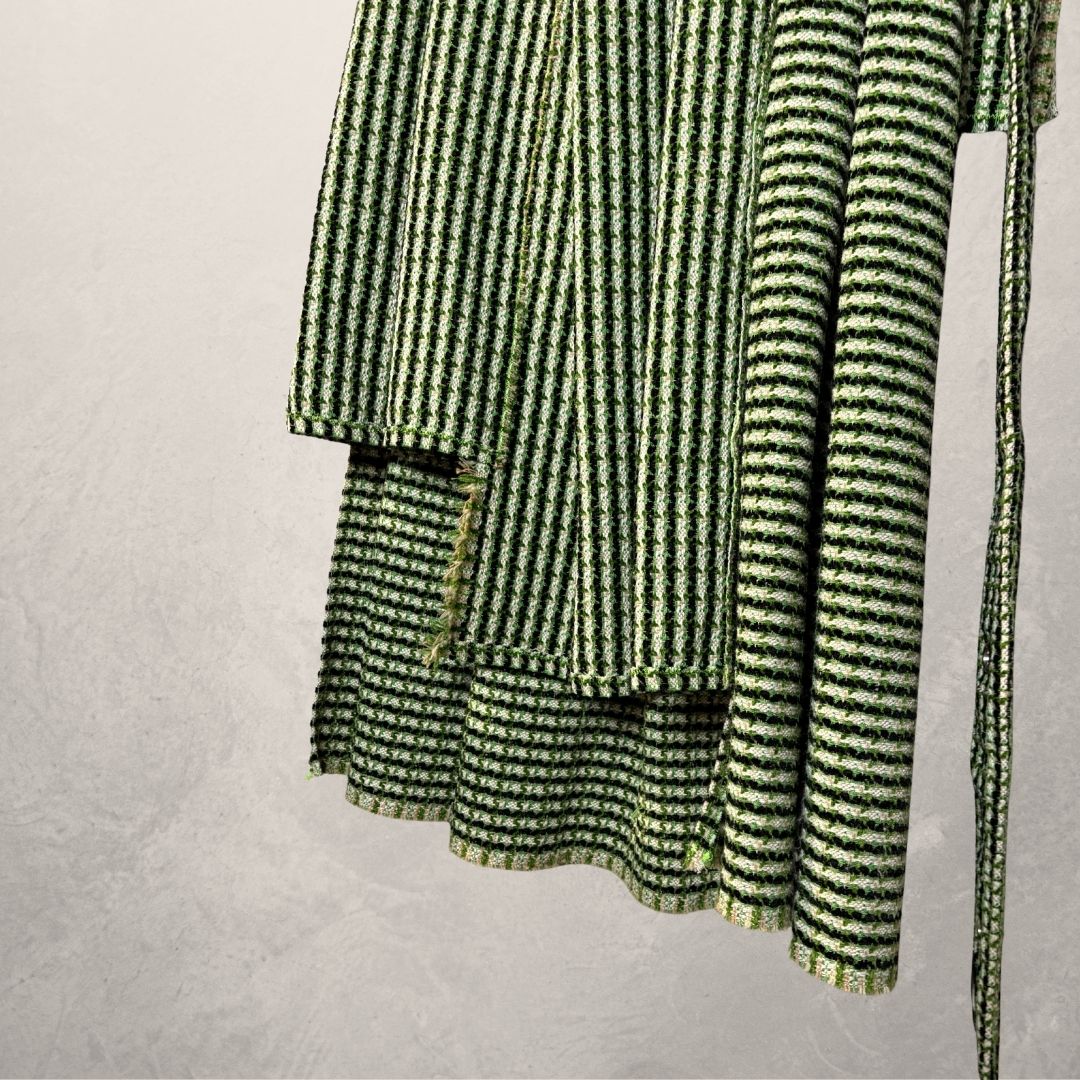 Green tweed layerd skirt/ dress OS - by AcidAcetico