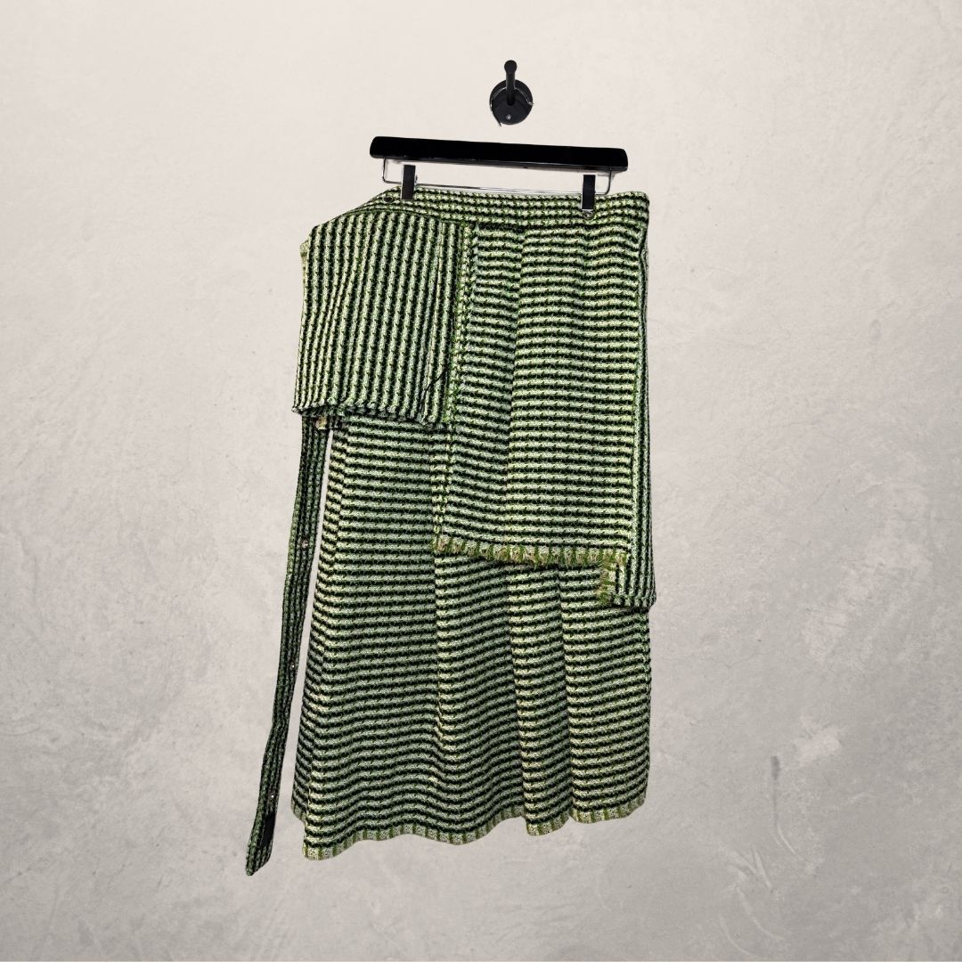 Green tweed layerd skirt/ dress OS - by AcidAcetico