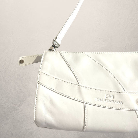 Vintage Balenciaga white leather handbag