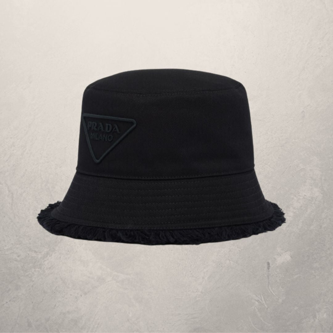 Prada black drill bucket hat S/M