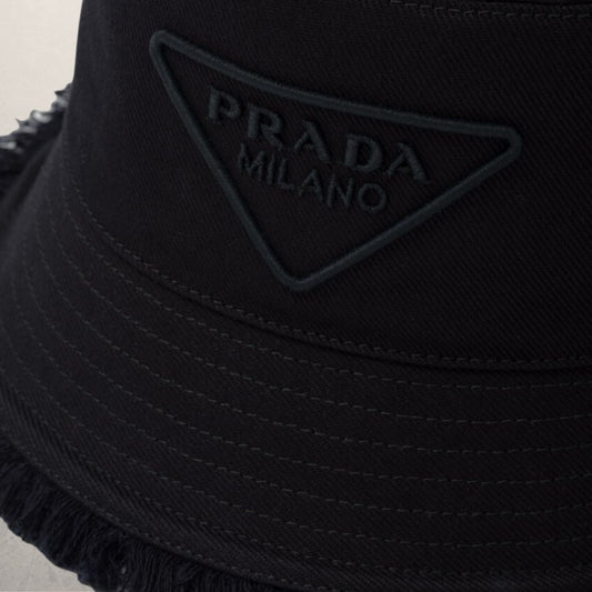 Prada black drill bucket hat S/M