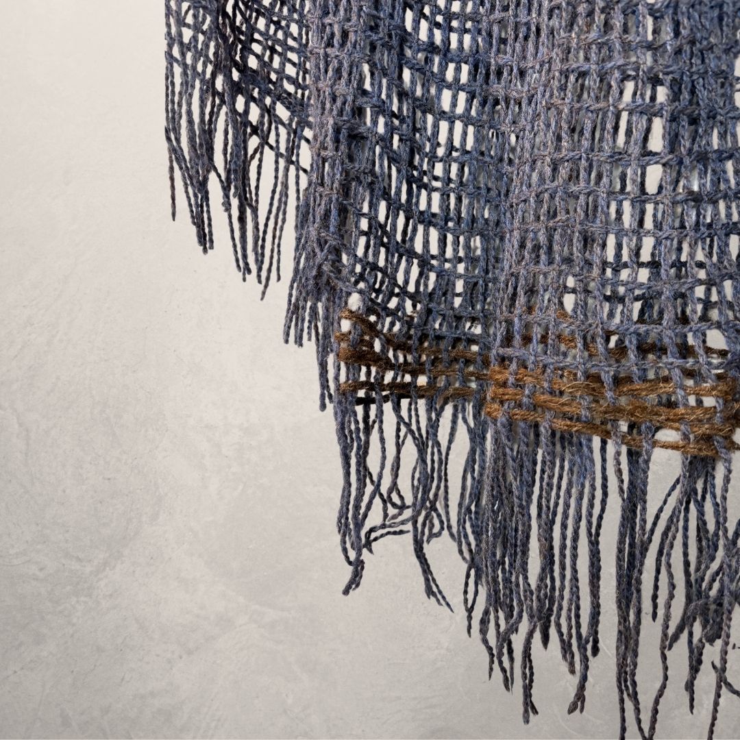 Dark purple/brown woven tie poncho OS - by AcidAcetico
