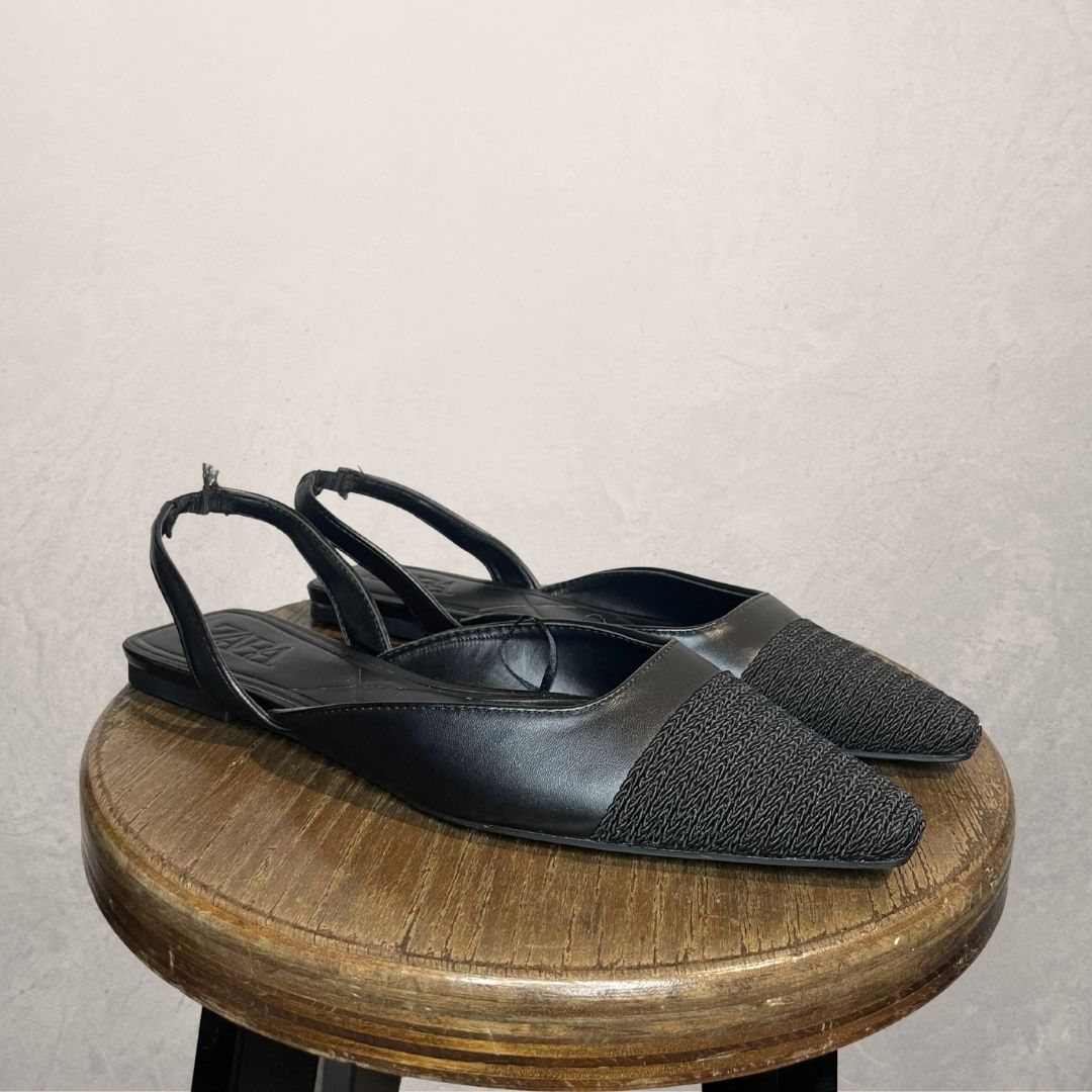 Zara black flats 39