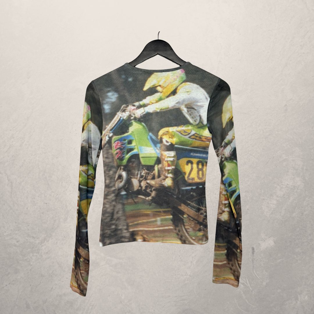 Basic Pleasure mode groen grafisch LS shirt XS