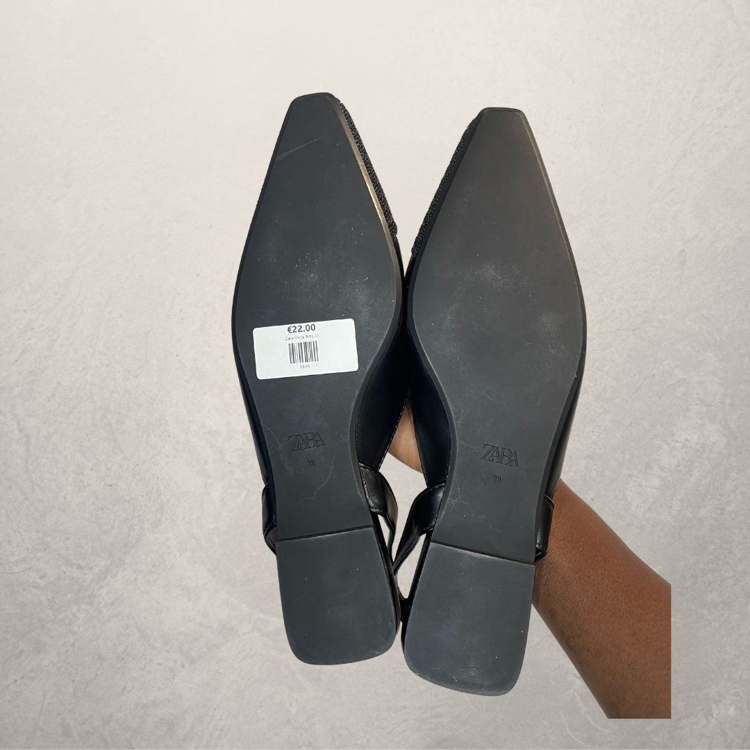 Zara black flats 39