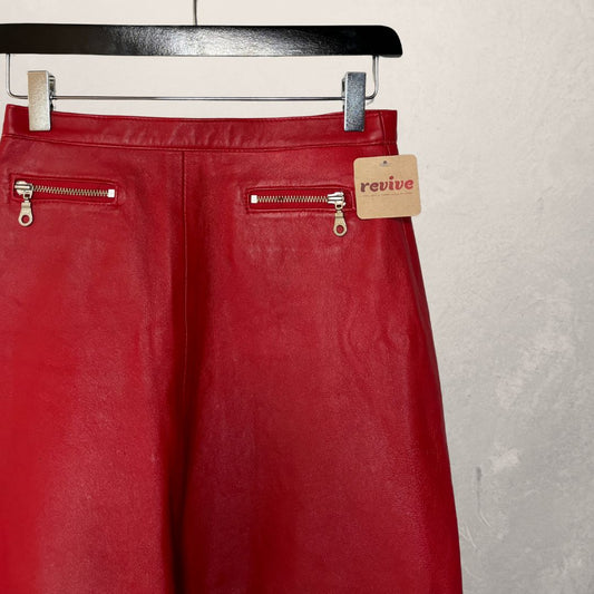 Vintage rode leren rok XS