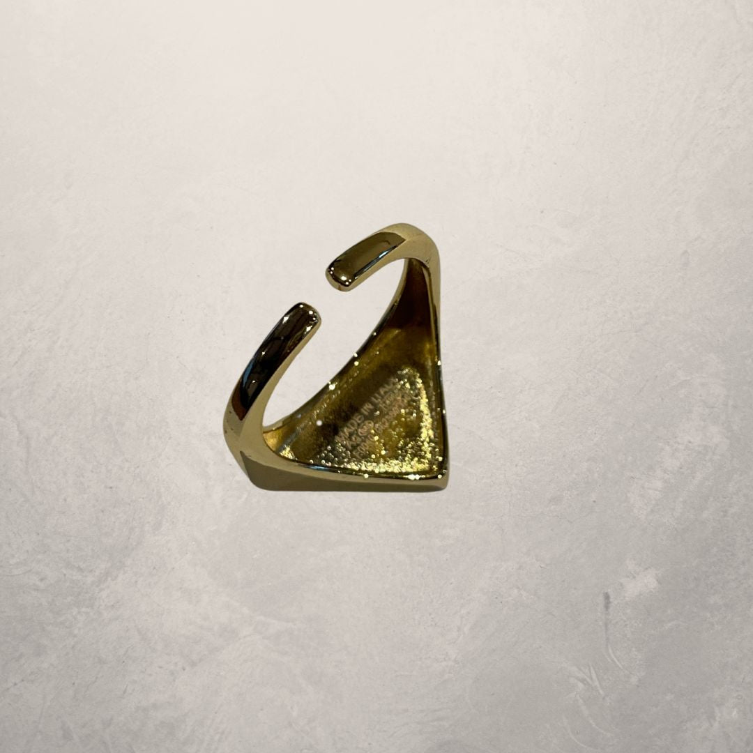 *Replica* Prada vergulde verstelbare driehoekige logo ring OS