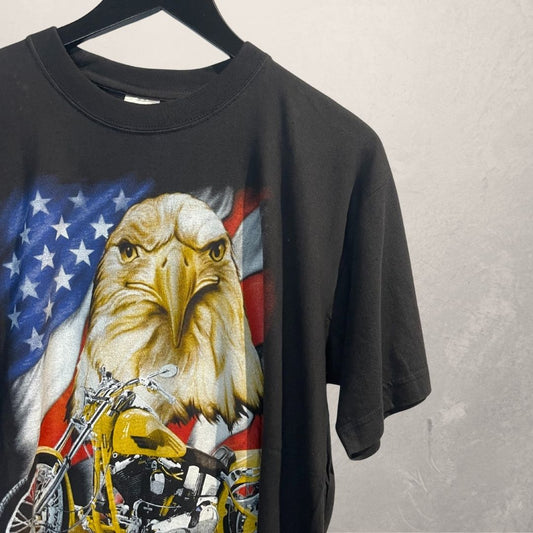 Vintage black eagle graphic t shirt L