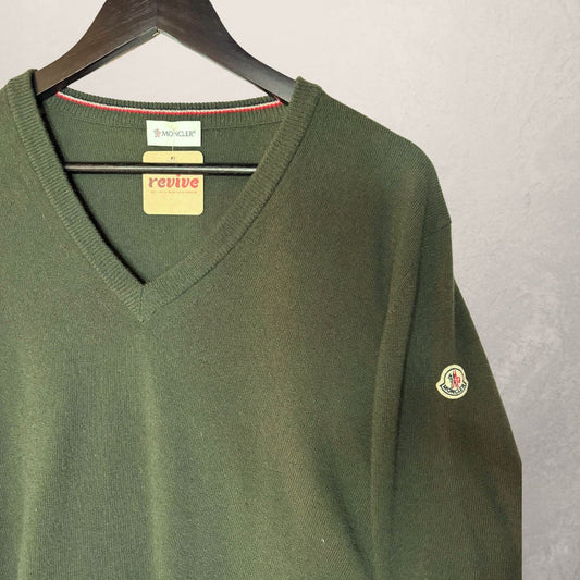 Moncler groene trui van 100% wol L