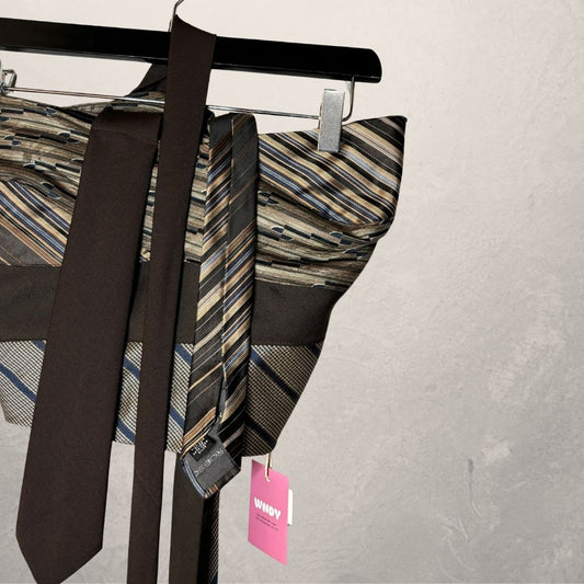 Vintage bruine bandeau-top met striksluiting OS - door WNDYdesign