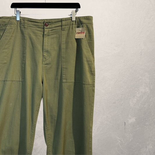 Vintage green linen/cotton pants M -  -