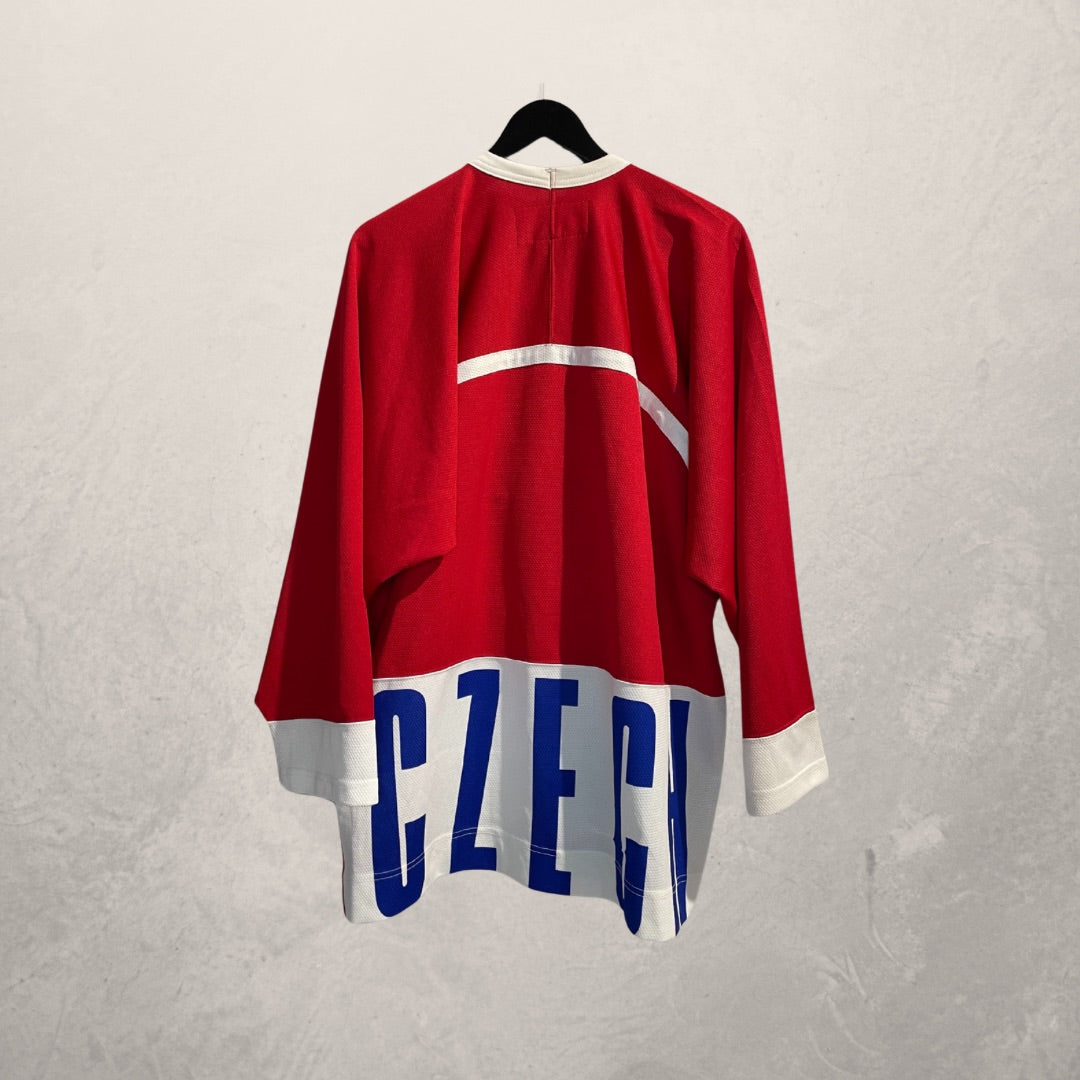 Vintage Tsjechische Republiek rood hockeyshirt M (XL)