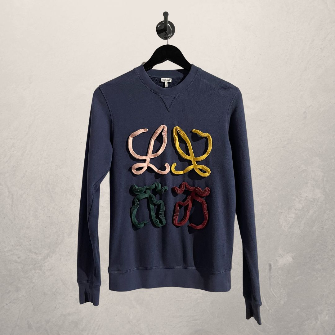 Loewe navy colorful logo jumper XS