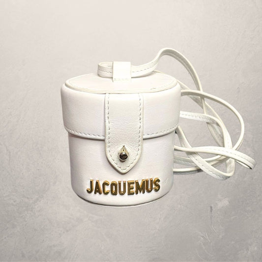 JACQUEMUS le vanity white mini crossbody bag