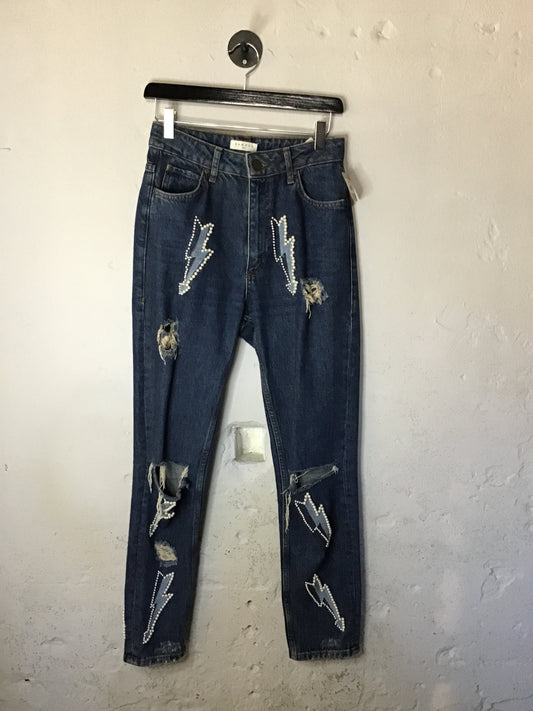 Sandro blue pearl-detailed jeans S