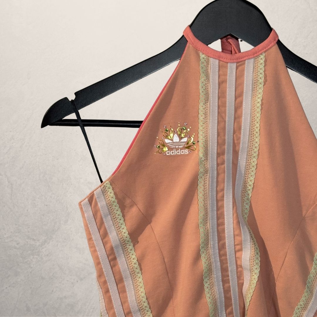Adidas light peach cotton corset top OS- by Aida Sans Fin