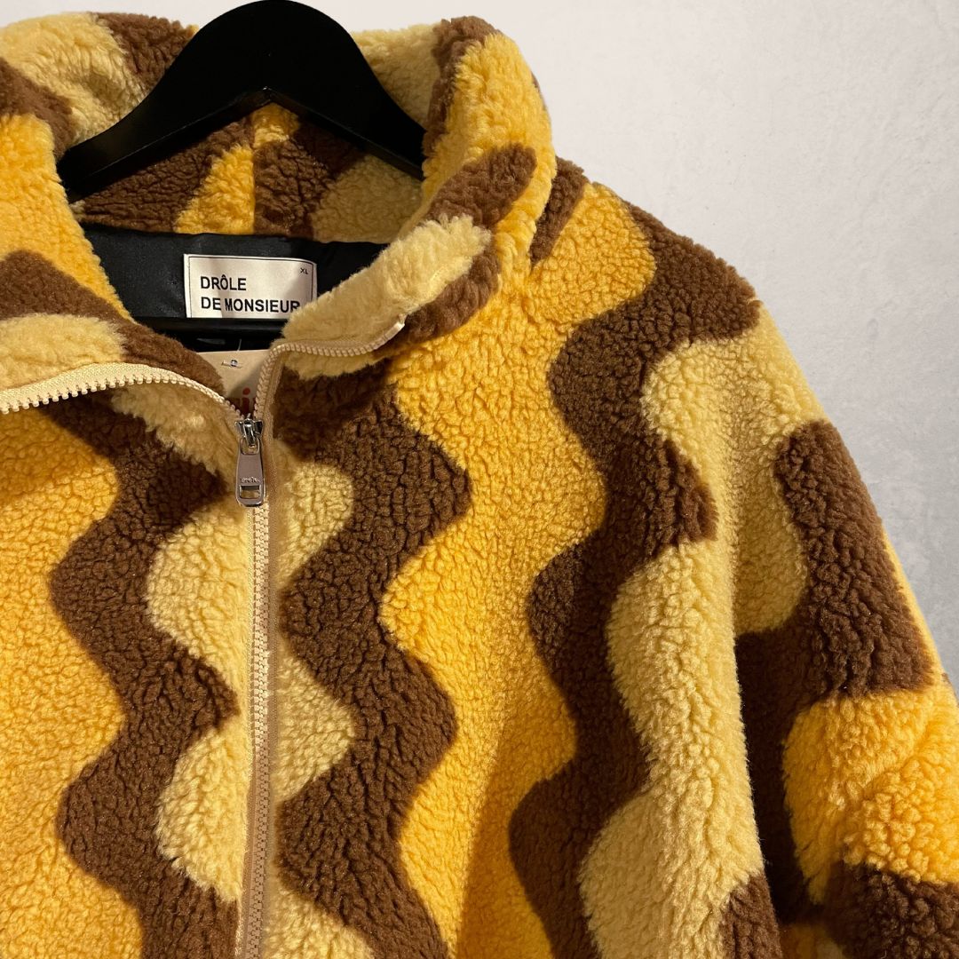 Drôle de Monsieur yellow teddy jacket XL