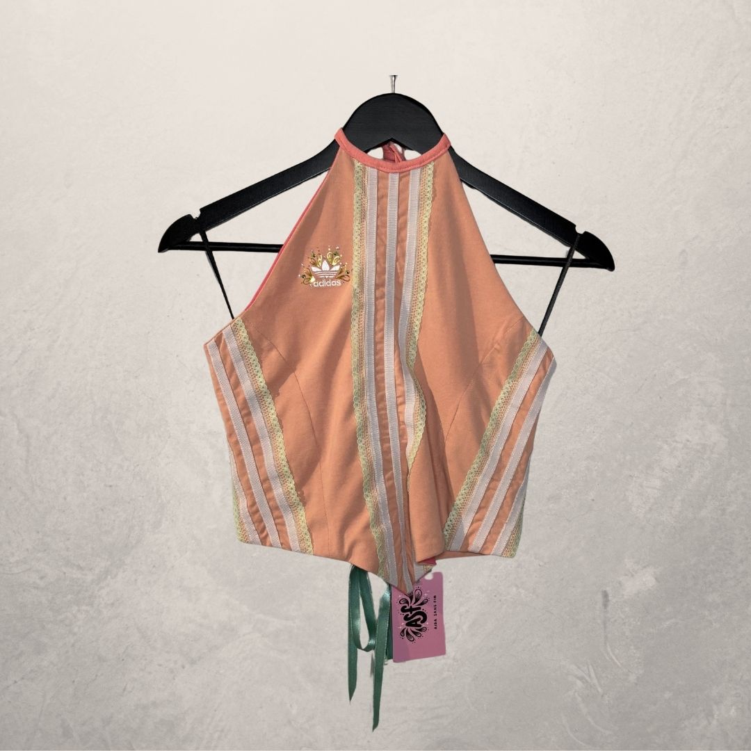 Adidas light peach cotton corset top OS- by Aida Sans Fin