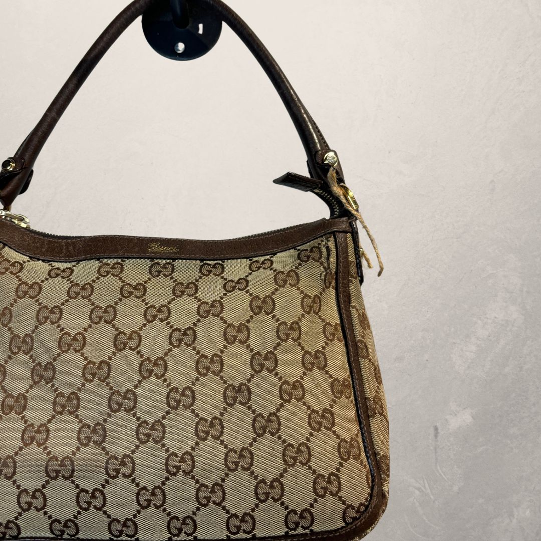 Gucci brown monogram canvas shoulderbag - by Romae Studios